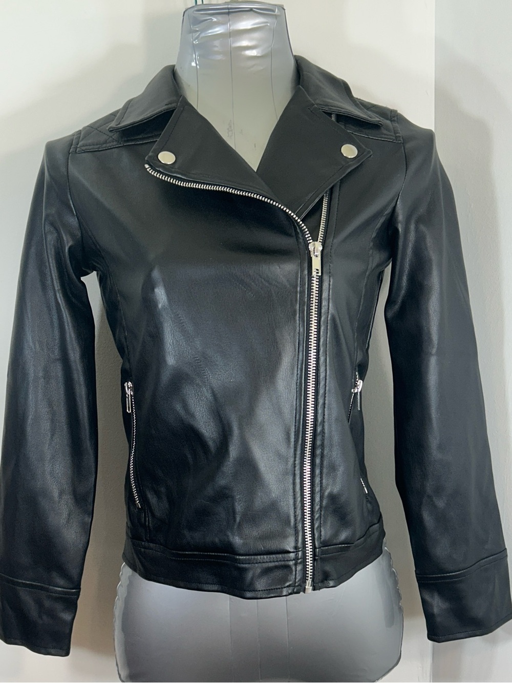 art class Black Asymmetric Leather Moto Jacket